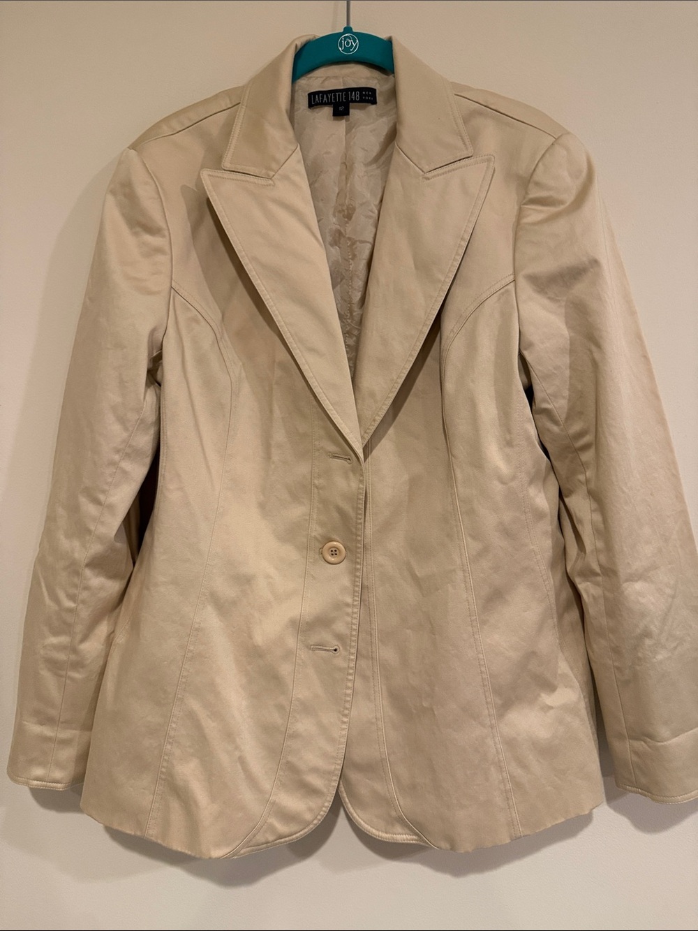 Lafayette 148 New York Beige Structured Blazer 12